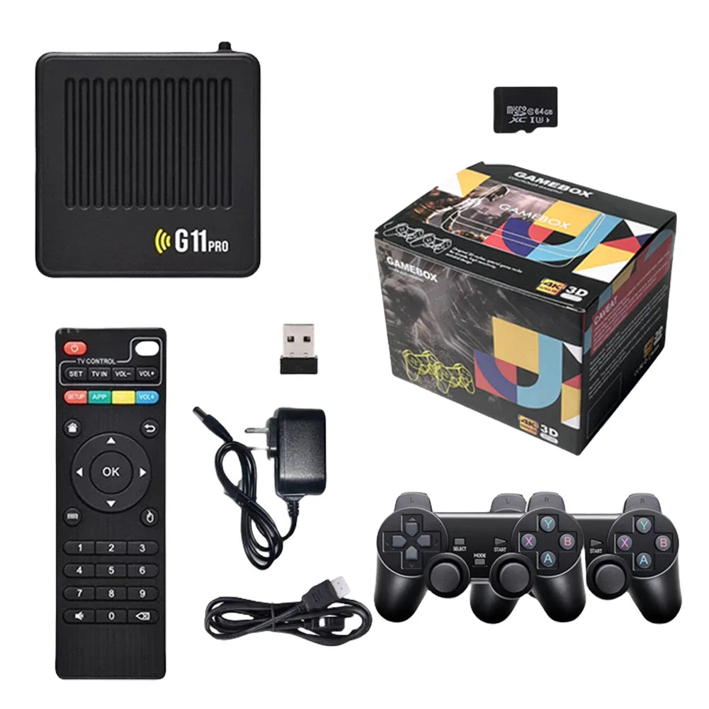 G11 Pro Retro Home Console Built in 10000+ Retro Games Plug and Play 4K HDMI-Compatible Output with 2.4G Wireless Dual Gamepad