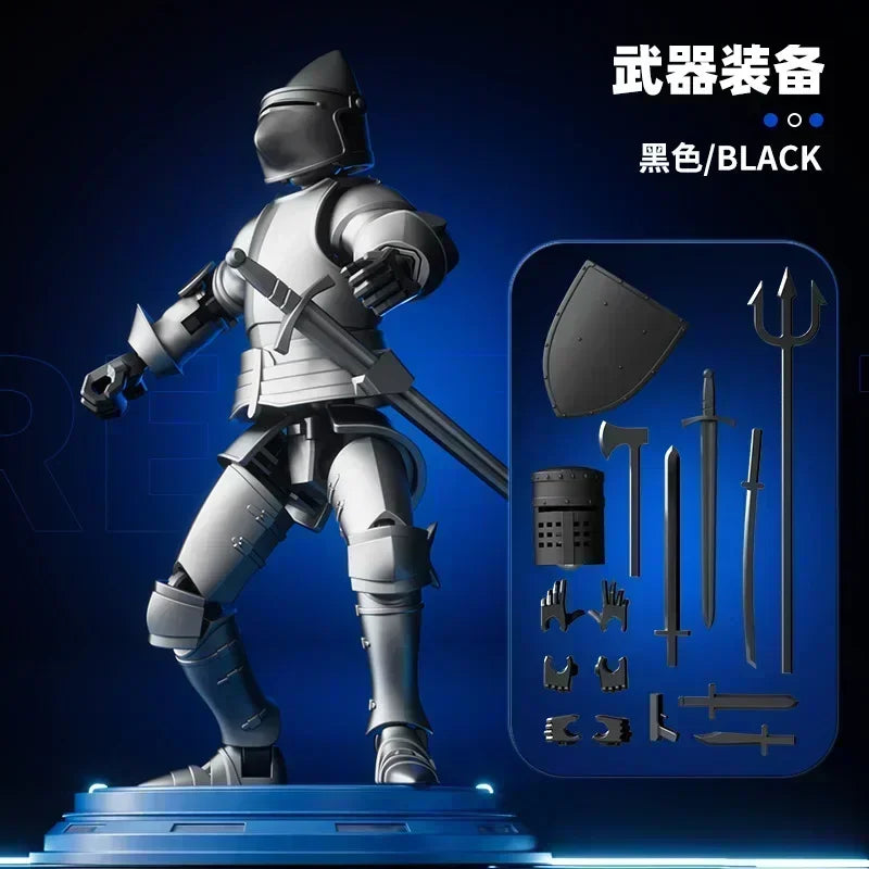 Ritter-Actionfigur Paladin 13 Gelenkiger beweglicher Formwandlungsroboter 3D-gedruckte Schaufensterpuppe Charakter Bausatz Spielzeug Kindergeschenke