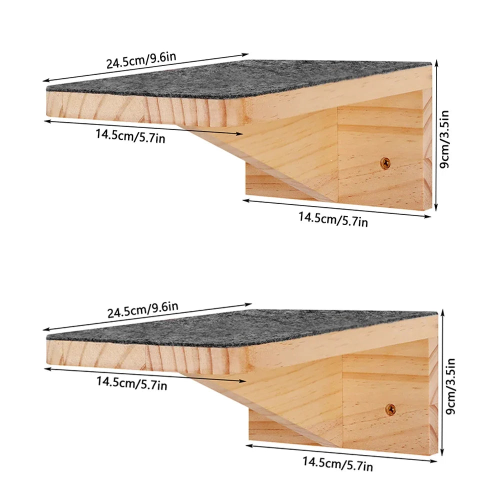 Cat Climbing Shelves Wall Mounted Cat Tree Cat Scratching Post Climbing Perches Hammock Steps for Cat Sleeping Playing and Rest
