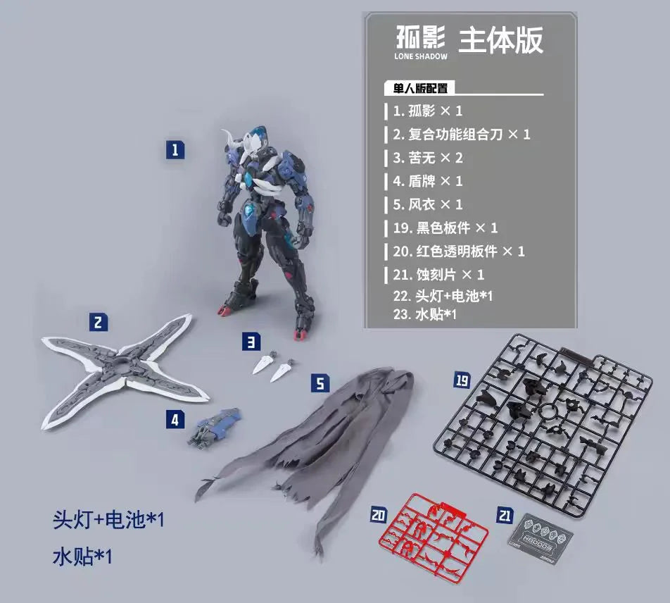 【In Stock】HEMOXIAN LONE SHADOW 1/100 MG NBD-009 NONZERO STUDIO OVER ZERO Assembly Model Kit Action Figure Collectible Toy