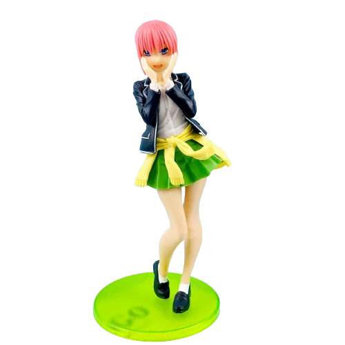 Anime-Figur Nino, 20 cm, schwarze Jacke, College-Uniform, The Quintessential Quintuplets, stehendes Modell, Puppen, Spielzeug, Geschenk, PVC-Material
