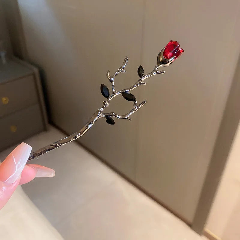 Vintage Rose Pearl Hairsticks for Women New Chinese Style Hairpin Fashion Hairpin Hair Clasp Charms Flower Hair Accessories