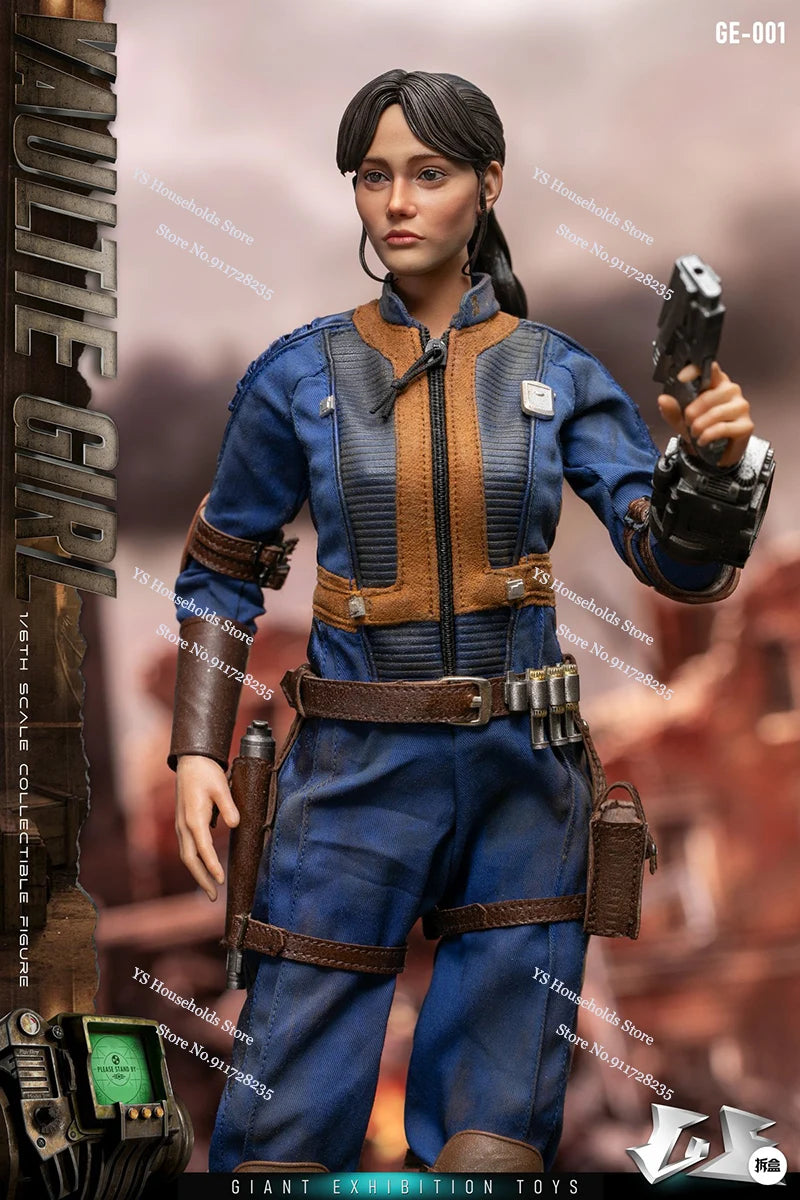 GIANT EXHIBITION TOYS GE-001 1/6 Collectible Vaultie Girl Action Figure Shelter Scene Cosplay 12" Full Set Female Soldier Model