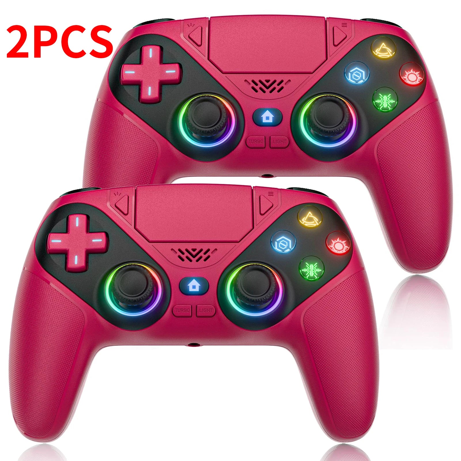 Controller for PS5 RGB Lirhts Wireless Gaming Controllers for Playstion 5 Pro/Slim/PC With Hall Effect Triggers Turbo Vibration