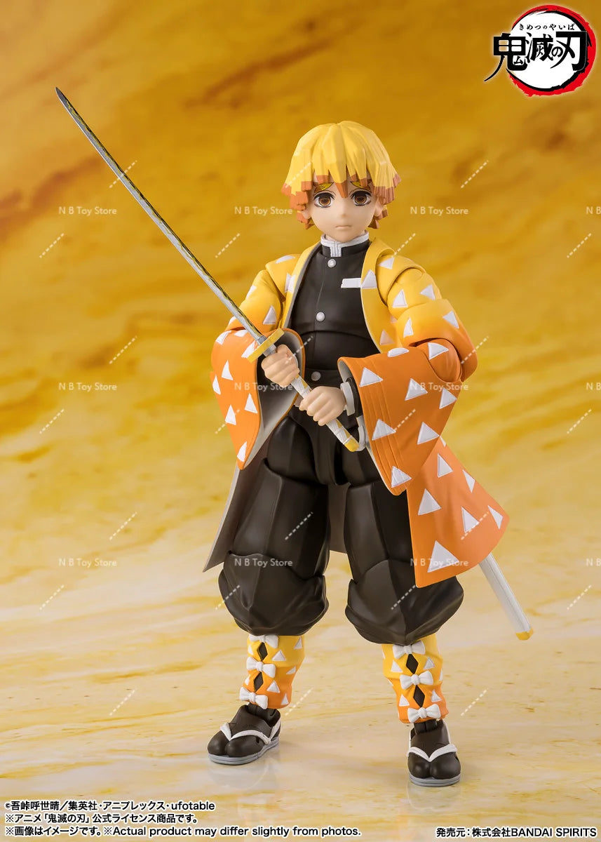 In Stock 100% Original Bandai Demon Slayer S.H.Figuarts SHF Zenitsu Agatsuma Model Action Figure Toys Gift