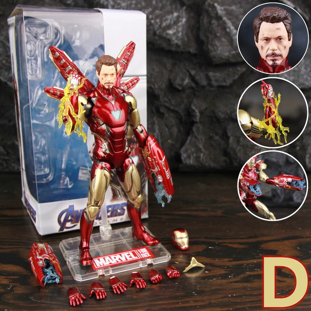 ZD Toys Marvel Iron Man MK85 2.0 LED 7" Action Figure The Infinity SAGA Mark LXXXV 1.0 Mark 85 Hologram Shield Nano Weapons Doll