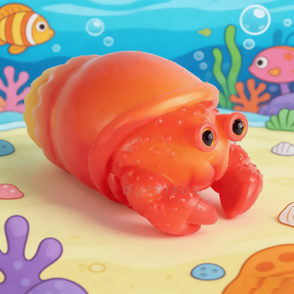Realistic Red Crab Sculpture Simulated Hermit Crab Figurine Marine Life Statue Home Decoration Ornaments Home Bedroom Decoration