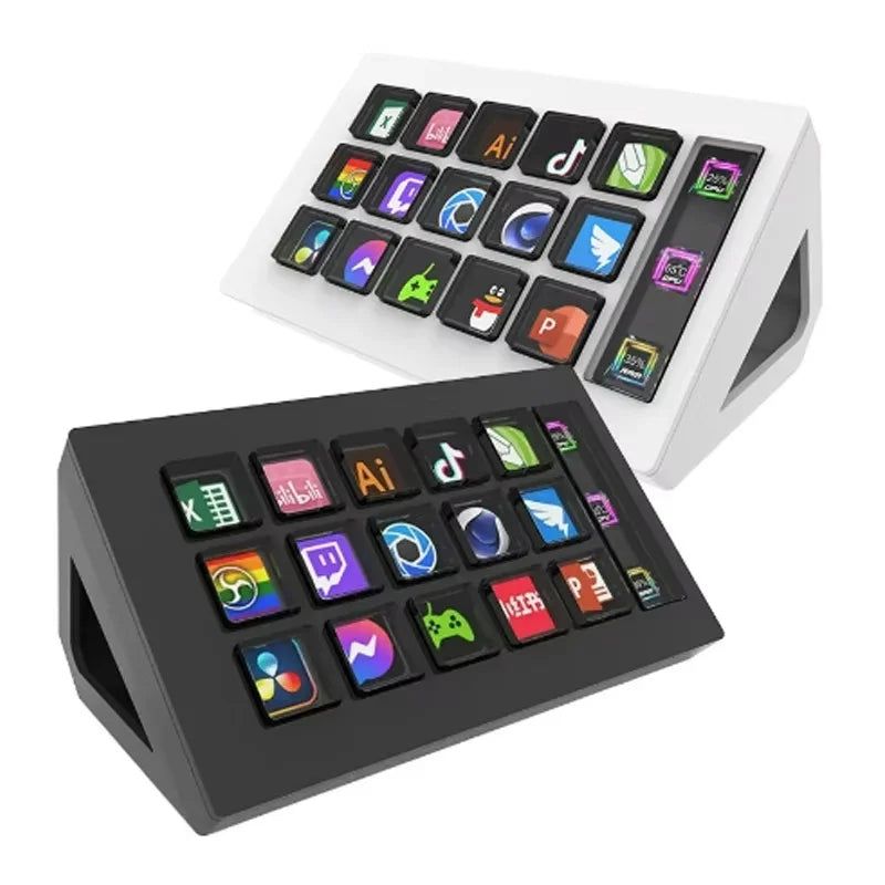 Visual Stream Deck Keyboard LCD Button 15 Keys Live Content Creation Controller for Windows MacOS Android iOS Smart Accessories