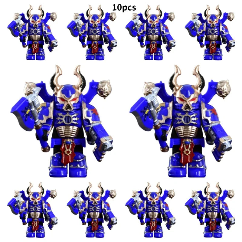 Warhammer 40k Chaos Space Marine Action Figure - Black Legion, Green Eye Lens, Spiked Armor, Combi-Bolter, Collectible Miniature