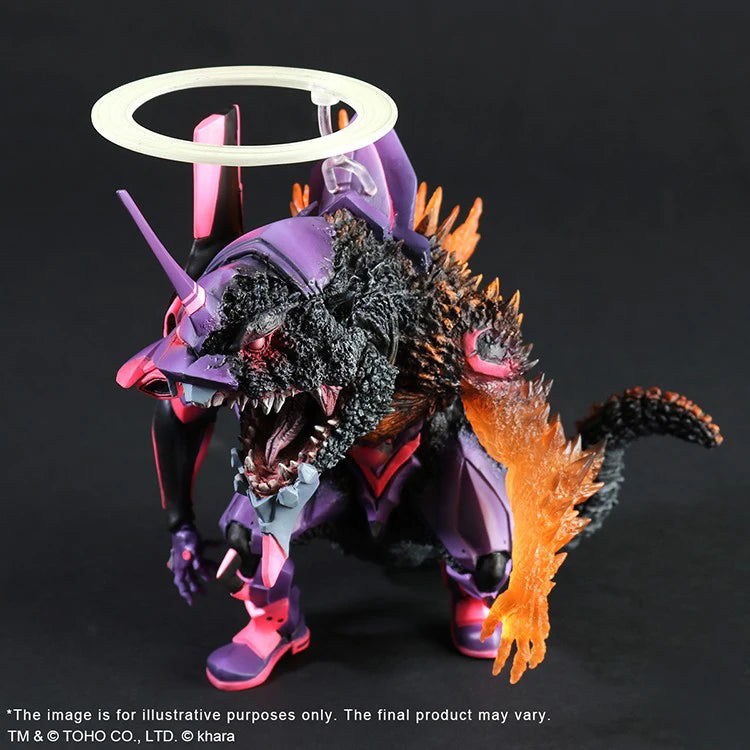 Neon Genesis Evangelion Unit-01 Godzilla Awakening Form 18.5cm PVC Q-version Figurine Model in Stock Car Chassis Decoration
