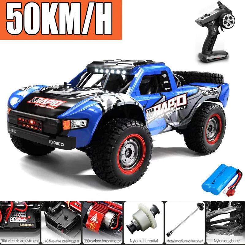 Rc Кола Off Road 4x4 50 км/ч или 75 км/ч Високоскоростна безчеткова моторна Monster Truck 1/16 Пустинни/Снежни състезателни колички за дрифт играчки за момчета