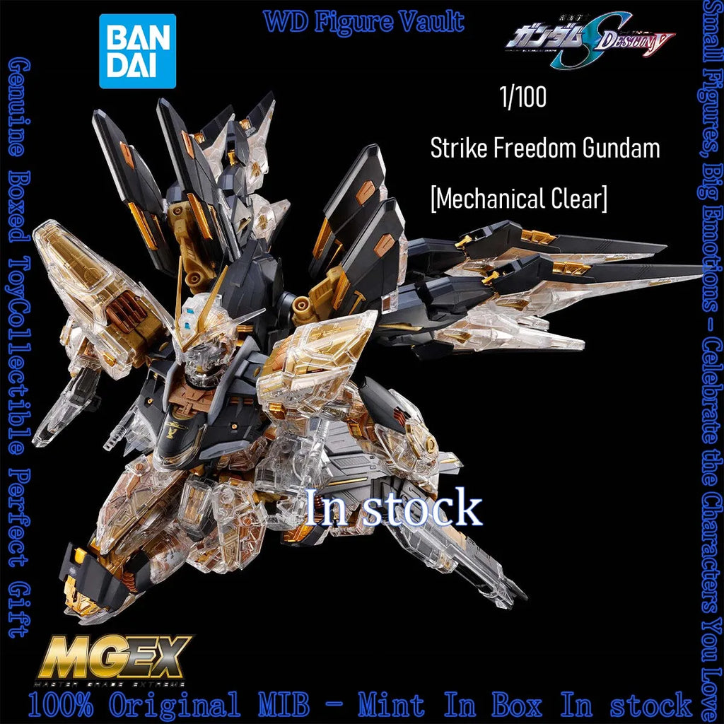 In stock Bandai MGEX 1/100 Strike Freedom Gundam [Mechanical Clear] MOBILE SUIT GUNDAM SEED DESTINY Figures Genuine  Toys Gift