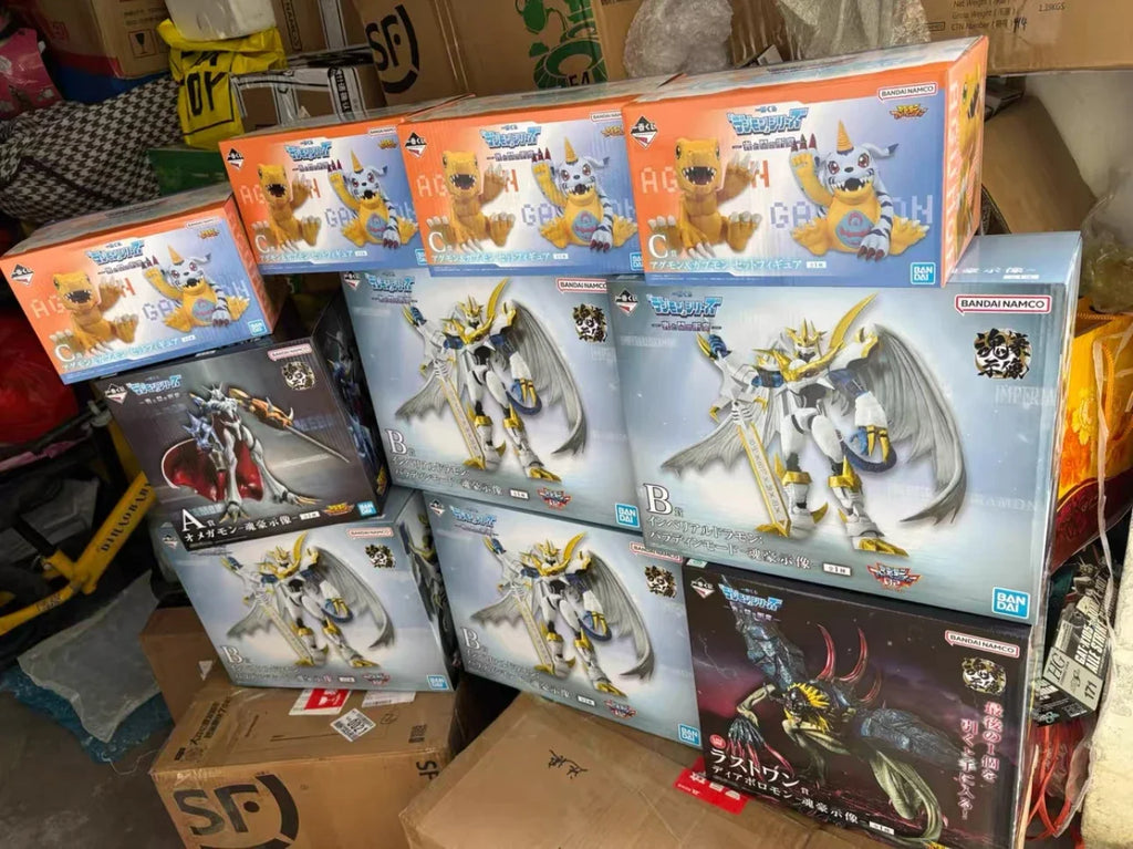 TYCTOYS Genuine BANDAI Ichiban Digimon Light and Dark Omegamon Agumon Gabumon Anime Character Model Toys Ornament Gifts
