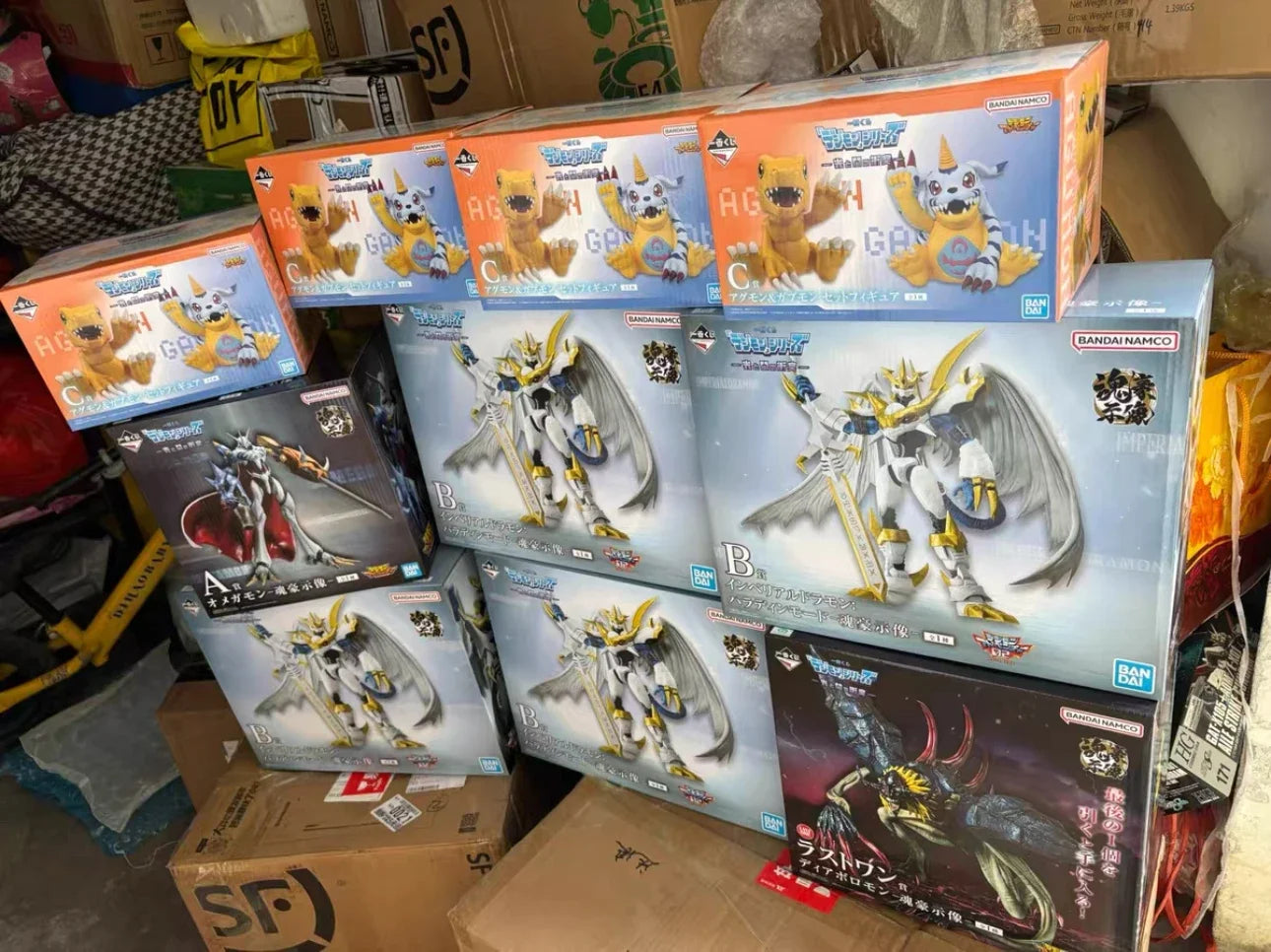 TYCTOYS Genuine BANDAI Ichiban Digimon Light and Dark Omegamon Agumon Gabumon Anime Character Model Toys Ornament Gifts