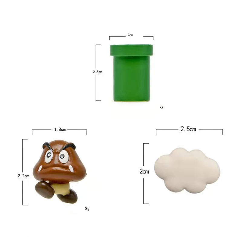 Super Ma Bros DIY Fridge Scene 3D Magnets Refrigerator Decoration Bullet Mushroom Turtle Wall Sticker Set Home Collection Gift