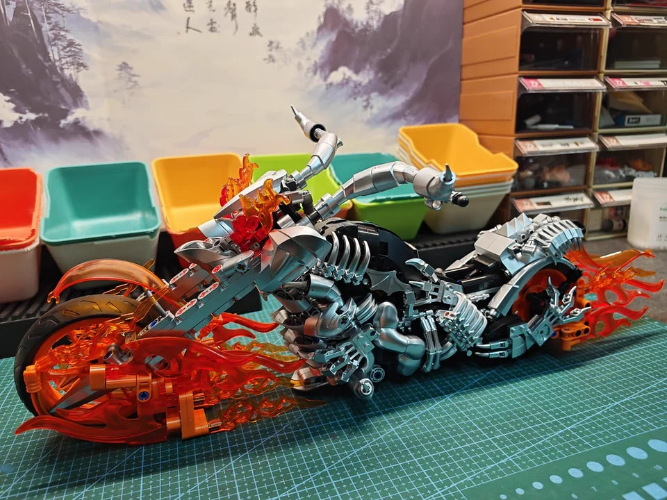 Marvel Ghost Rider Model Kit - High Difficulty Assembly, Skull & Bike Figure, Detailed Collectible Buildable Toy