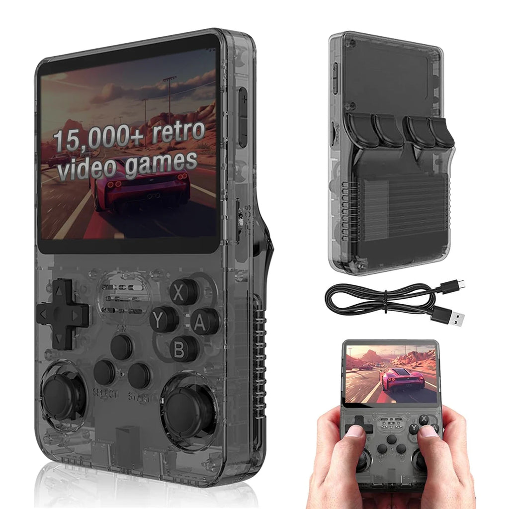 Tragbare R36S-Handheld-Spielekonsole, 3,5-Zoll-IPS-Bildschirm, Linux-System, Retro-Game-Player mit über 15.000 klassischen Spielen, Geschenk für Erwachsene und Kinder