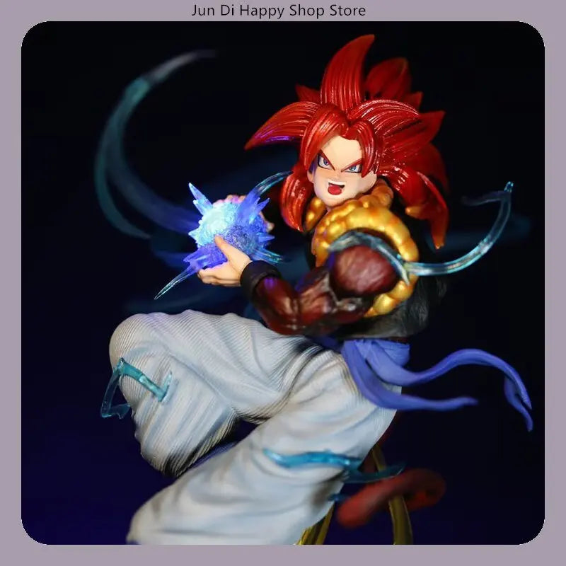 Dragon Ball Super Saiyan 4 Gogeta Aura Version Light-up Scene 25cm Anime Figure Statue Desktop Decoration Gift