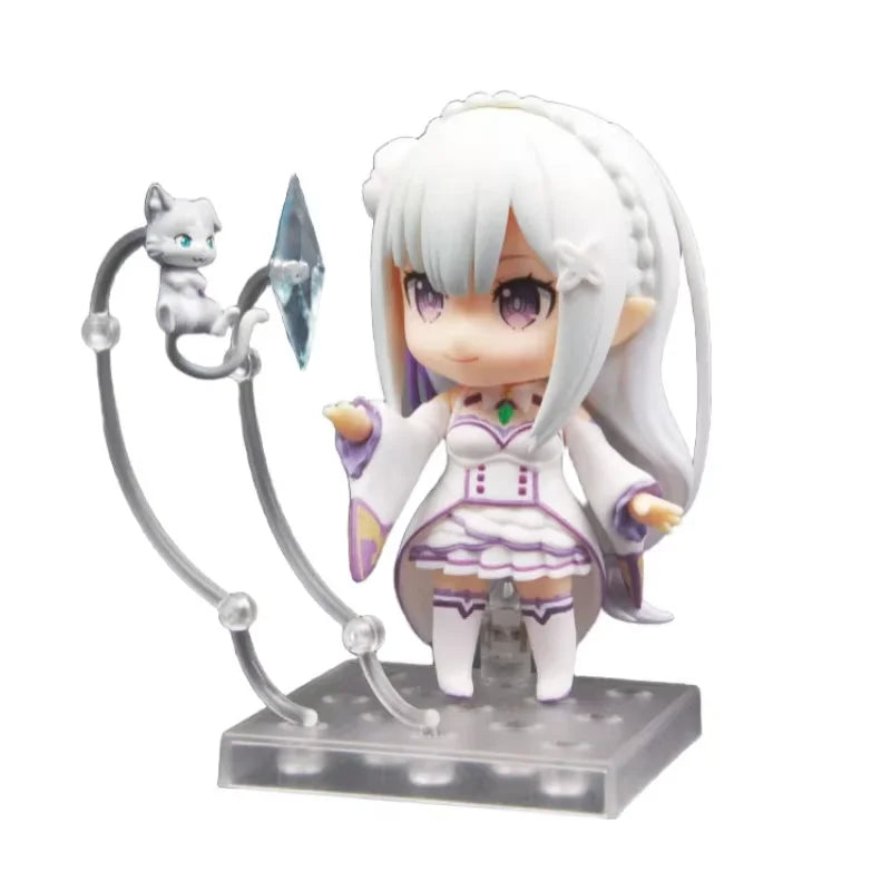 Nendoroid Re:Zero Emilia #751 Q Version Posable Anime Figure Face Swap Cute Collectible Model Desktop Decoration Gift In Stock