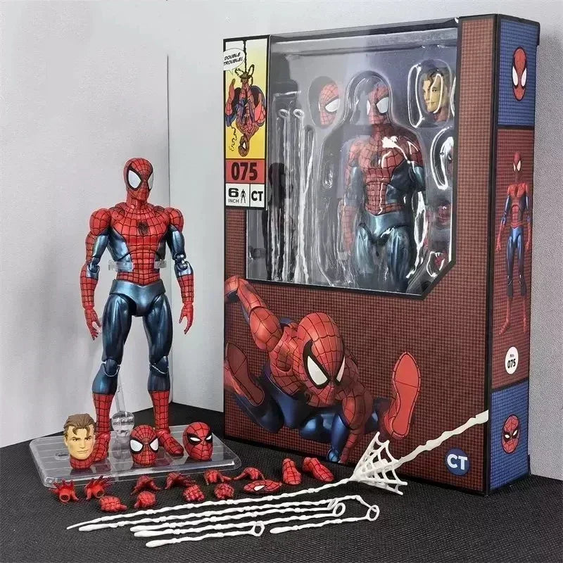 2026IN stock new CT toys 16CM Mafex 075 Spiderman Action Figure Spider Man Multiple Accessories Model Doll Toys Collection Gifts