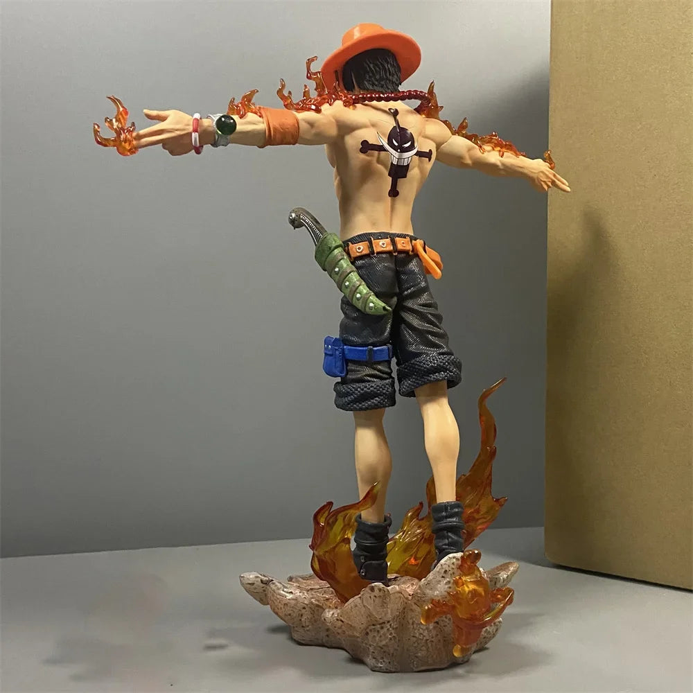 27cm One Piece Anime Ace Figure Portgas D Ace Action Figurine Pvc Model Statue Doll Collection Decoration Toys Gift Ornaments