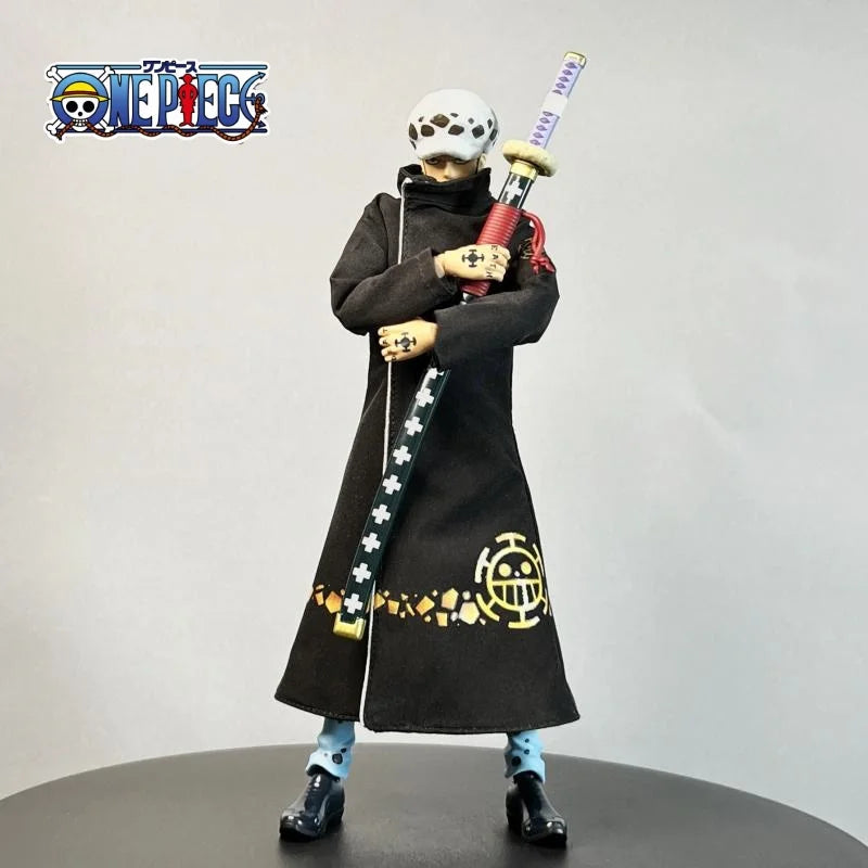 One Piece Shf Series Anime Trafalgar D Water Law Handmade Clothes Windbreaker Is Suitable for 1/12 Size Movable Humanoid Toy
