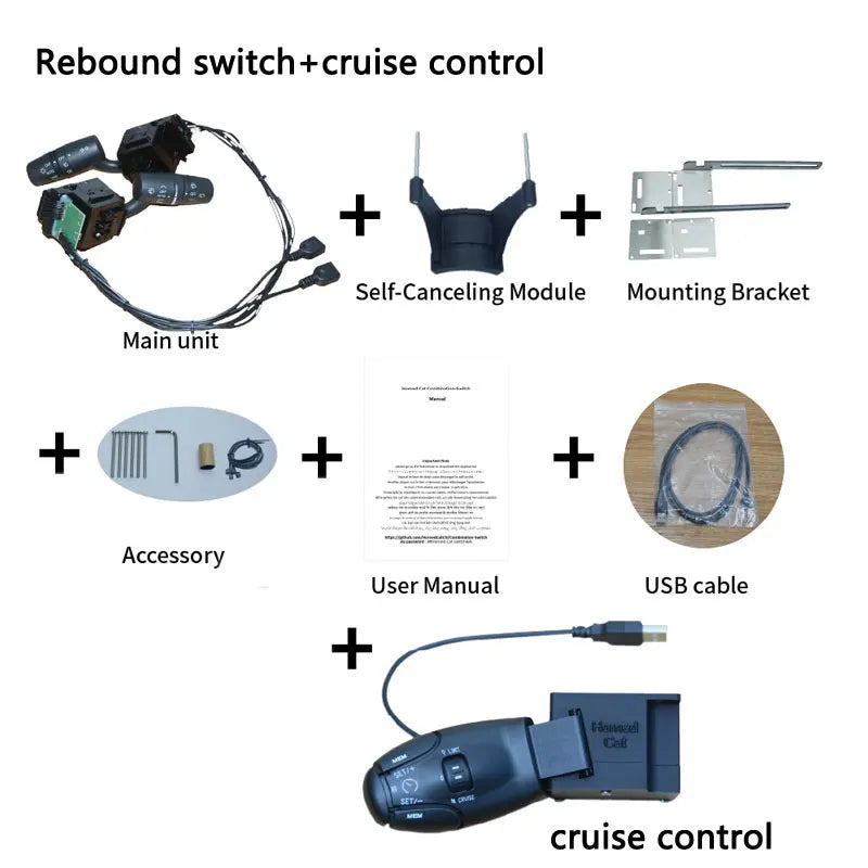 For PXN V10 V99 Racing Simulator Steering Wheel Euro/American Truck Turn Signal Wiper Automatic Rebound Cruise Ignition Switch