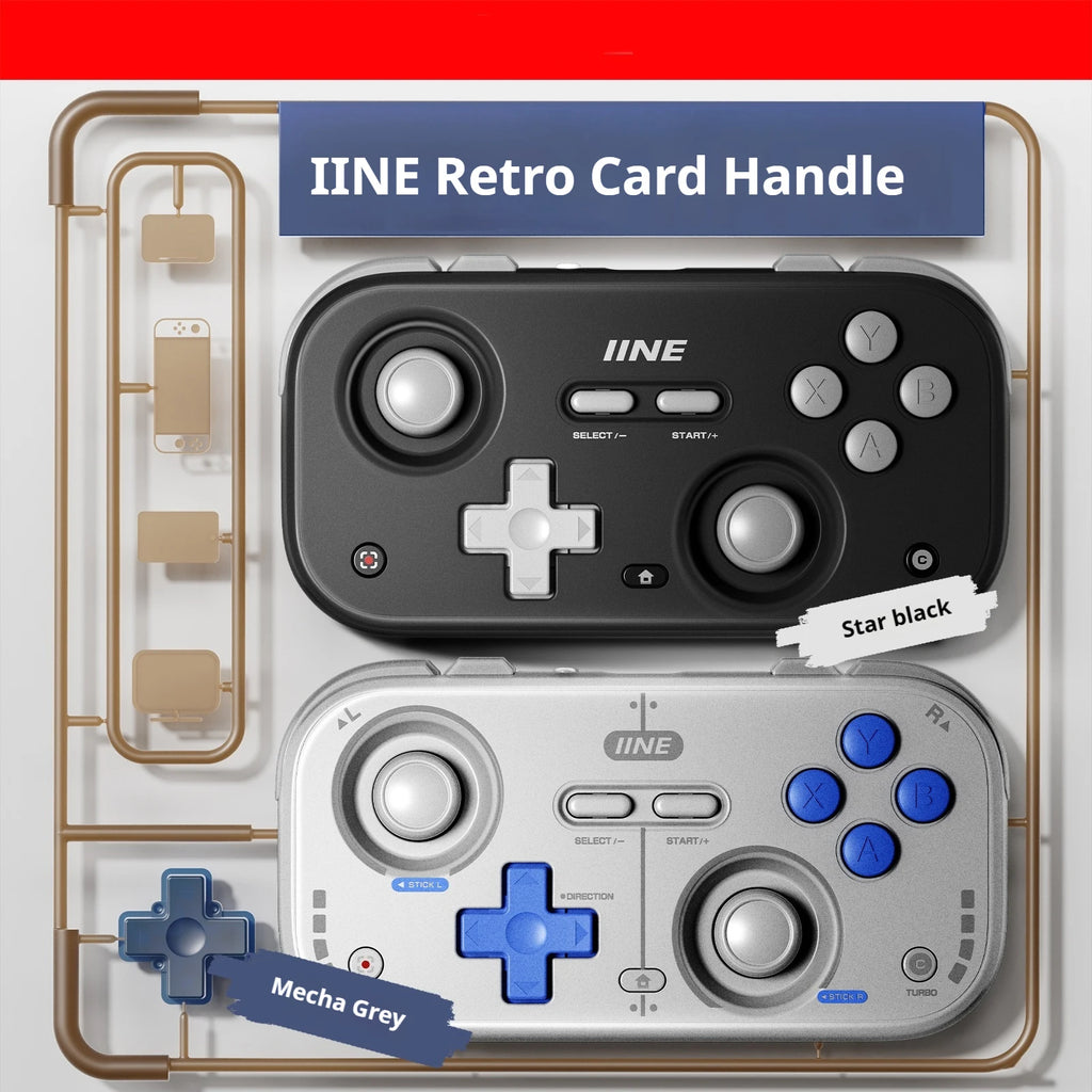 IINE Retro Pocket Gamepad Retro Gaming Controllers Wireless Bluetooth 1000Hz Hall Joystick Portable For Android IOS Phones PC NS