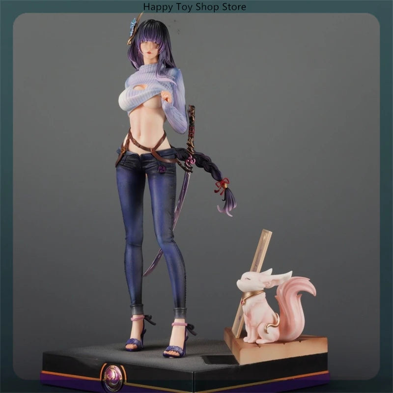 51 cm Genshin Impact Fa Raiden Shogun Harzkopf Skulptur Spiel Mädchen Figuren Modelle Statue Jungen Sammlerstück Ornament Puppenspielzeug