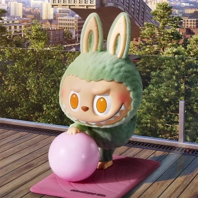 Authentic Popular POPMART THE MONSTERS Labubu Lazy Yoga Series Collectible Figurine Blind Box Toy Decoration Gift