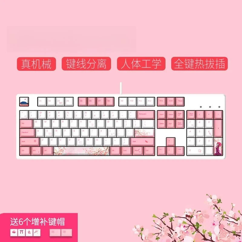 Anime Theme Mechanical Keyboard Cosplay Hatsune Miku Chopper Ayanami Rei Figure Gaming Keyboard Boys Gifts