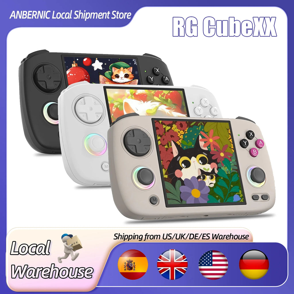 ANBERNIC RG CubeXX Handheld-Spielkonsole, 3,95" 720x720 IPS OCA 1:1 Bildschirm, 3800mAh Akku, H700 Linux-System, RGCUBEXX TV HD Ausgang mit App