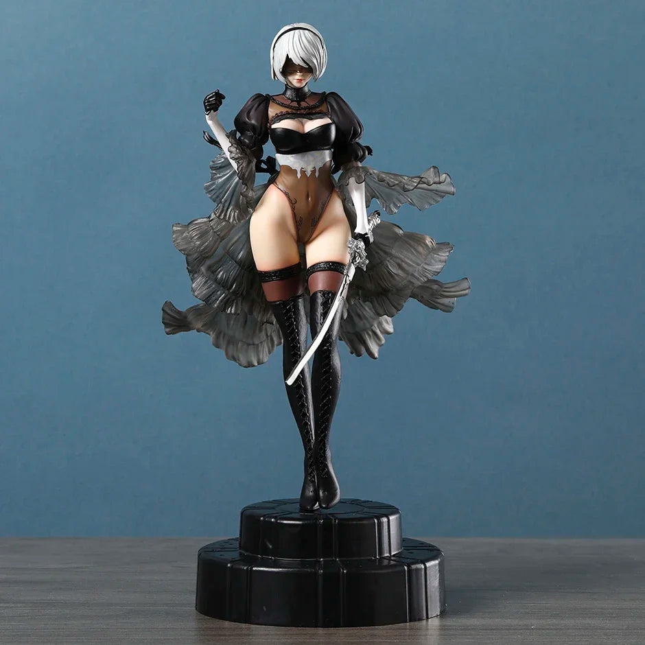 Nier:Automata 2B Wedding Dress with Replaceable Head Figurine Doll Collectible Model Decoration Toy