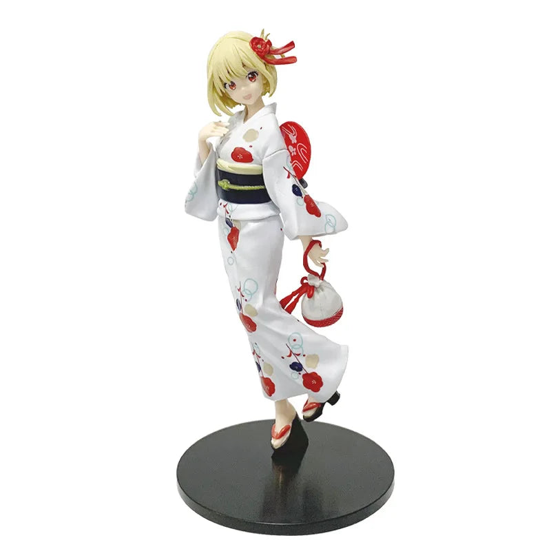 19CM Anime Lycoris Recoil Nishikigi Chisato Figure Luminasta Yukata de Odekake Cheongsam Dress Up Model Toy Doll Action Figure