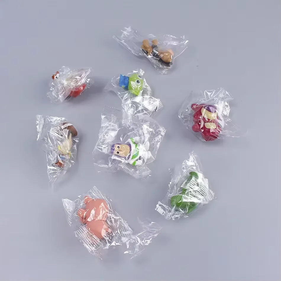 Explosions Anime 8PCS Toy Story Hand-Made Trish Hudi Bass Lightyear Alien Children's Mini Toy Desktop Ornaments Birthday Gift.