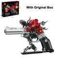 MOC Mechanical Retro Rose Revolver Building Blocks West Cowboy Pistol Guns Flowers Bricks Toys Collection Ornaments Kids Gifts