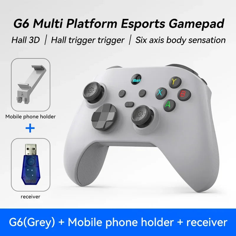 G6 Wireless Bluetooth Mobile Game Controller with Hall Trigger and Hall Joystick 2.4G Wireless Gamepad for Xbox One Xbox Seris