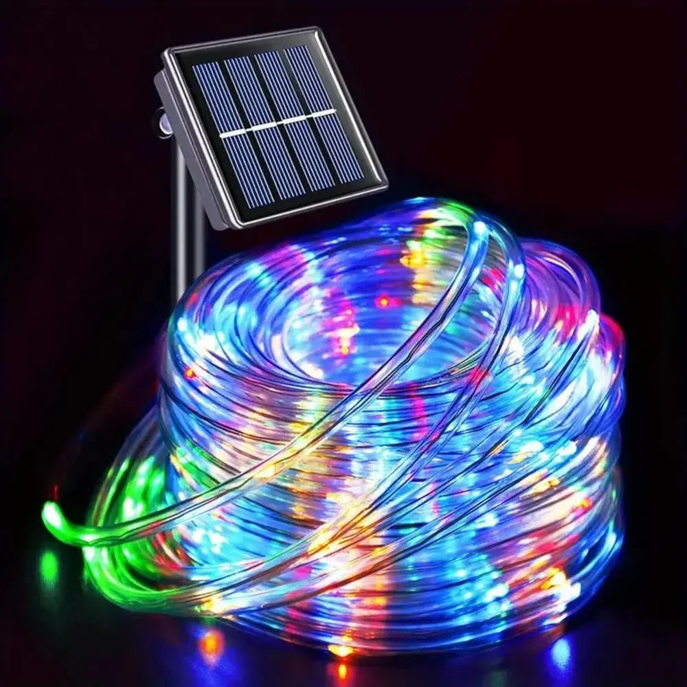 7M/12M/22M/32m Outdoor Solar Tube Rope Led Light Garden Christmas Decoration Fairy String Light Outdoor Wedding Party Led Lamp