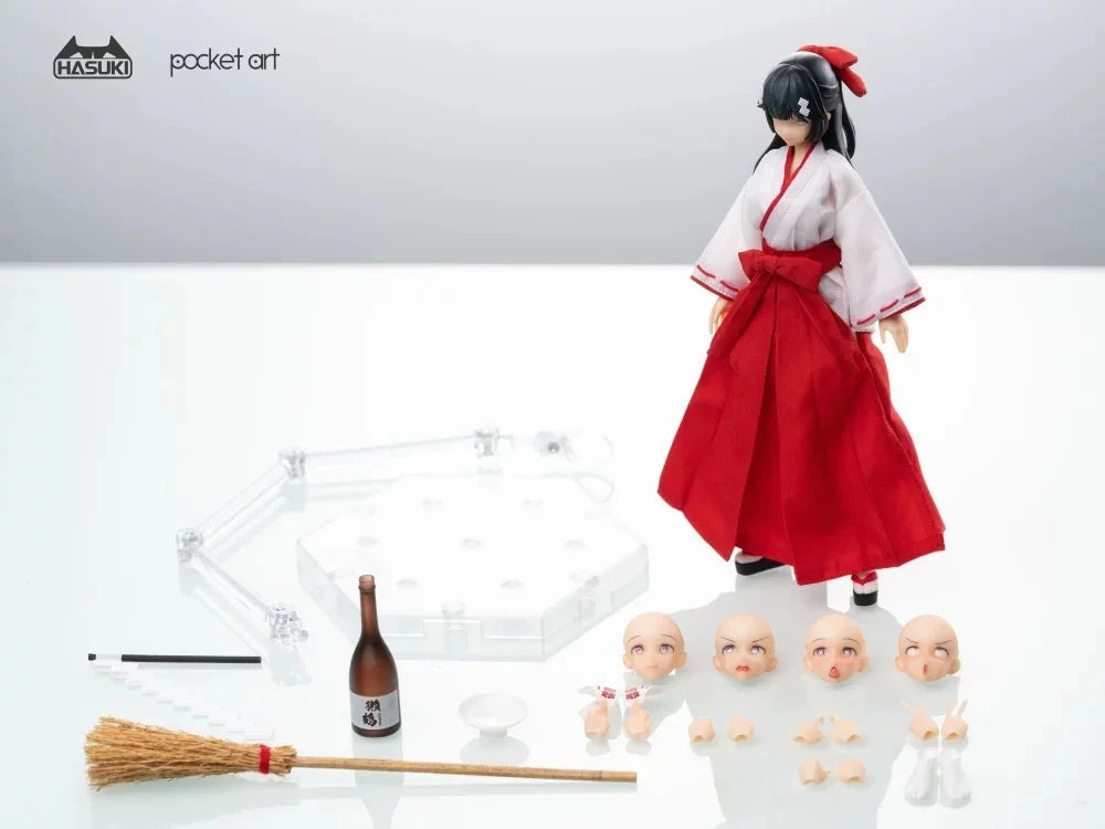 PA005 1/12 Scale Exorcist Witch Tsubaki Action Figure Pocket art series NO.5 15.5cm Female Soldier Figurine Model Toy