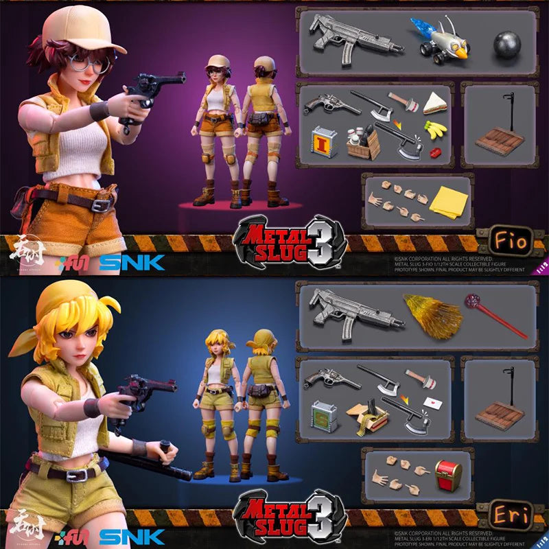 In Stock Original Tunshi Studio SNK Metal Slug 3 Fiolina Germi Fio TS-006-FG Eri Kasamoto TS-007-EK Figures Action Model Toys