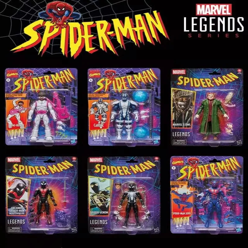 Marvel Legends Retro Spider-Man 2099 Hypno-Hustler 6-Inch Action Figure Collectible Toy Model Kit Doll Fans Gifts