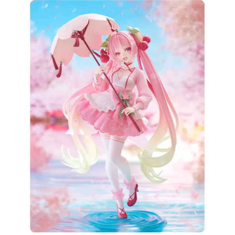 In Stock TAiTO AMP+ Hatsune Miku Sakura Miku ~Sakura Dress Ver.~ PVC 21CM Anime Action Figures Model Collection Toy