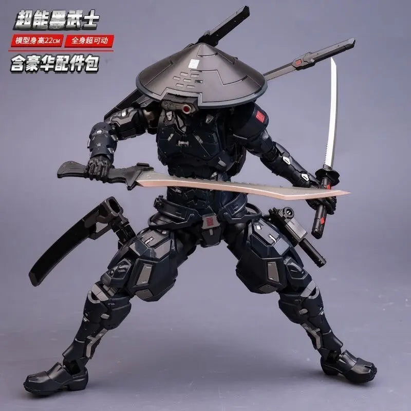 In Stock 22cm SC001 Snake Eyes Super Black Warrior Mecha Ninja Action Figure 1/10 Articulated Finished Model Collectible Toy