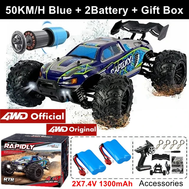 4WD Ferngesteuertes Auto Offroad 4x4 RC High Speed ​​Buggy Truck Super Brushless 50 oder 80KM/H Schnelles Drift Racing Spielzeug Kinder Erwachsene
