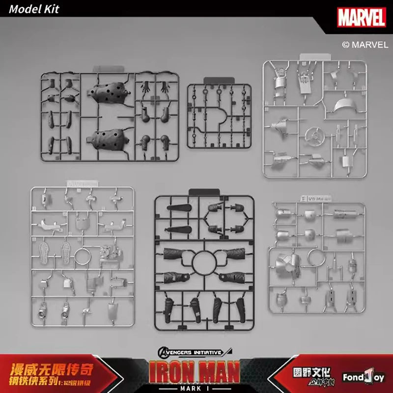 Iron Man MARK1 Mecha 1/12 Scale Models Kit Fondjoy Marvel Infinity Saga Avengers Assembly Action Figure Joint Movable Kids Toys