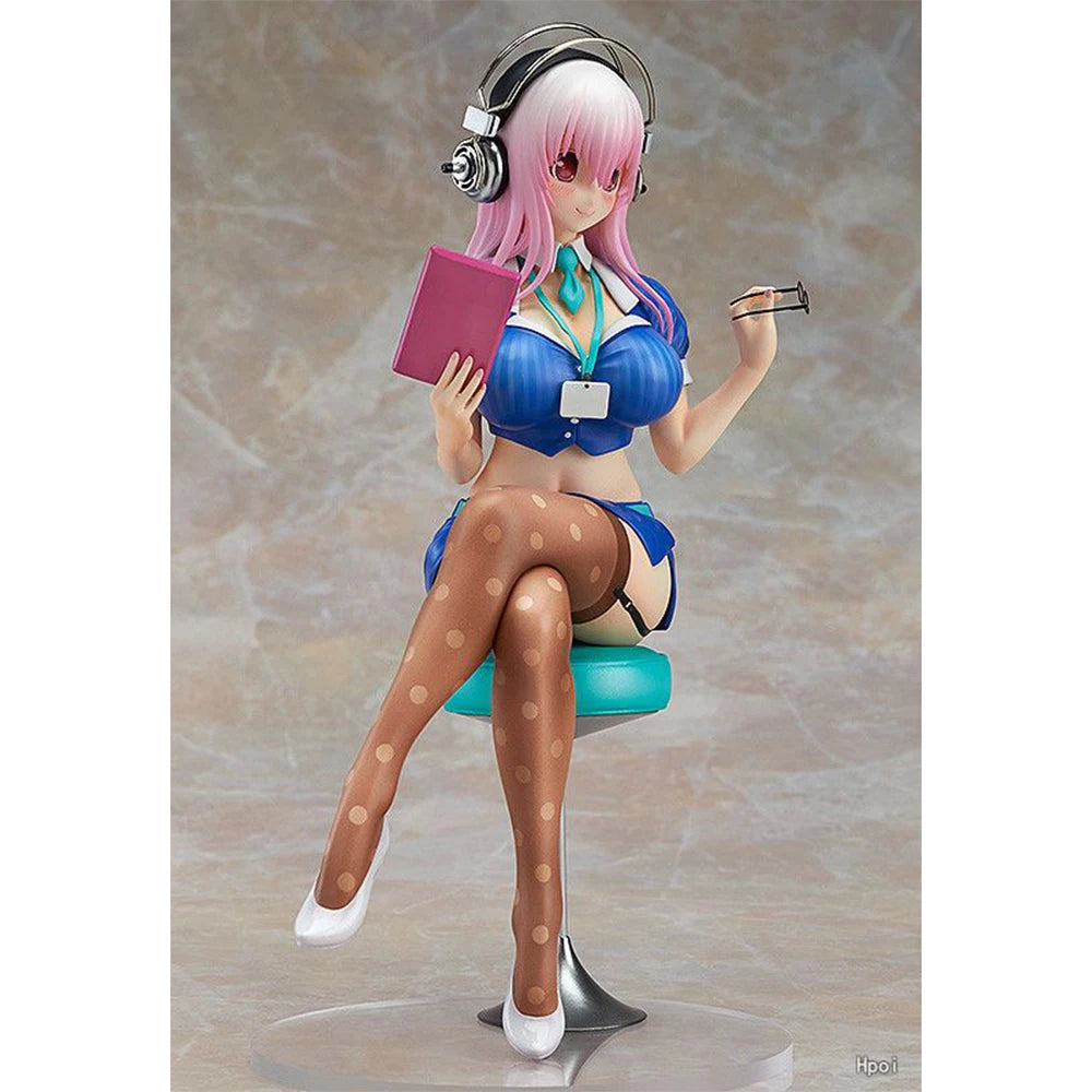 18CM Anime Super Sonico Sonico Figure Sitting Position Animation Model Toys Gifts Collection Decoration Ornaments PVC 1/7