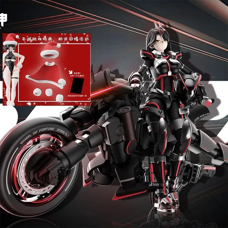 Special Yubo Figure Cultural And Creative Cyber Shark War Riding Goddess Shake Guochuang Mecha Assembly Model Toy Collect Gifts