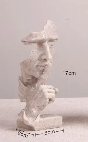 Bronze Silence Is Golden Statue Ornaments Abstract Figure Sculpture Resin Crafts Creative Interior Home Decor Modern Figurines