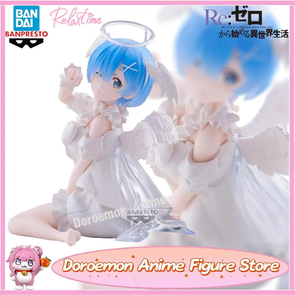Pre-Order Original Bandai Banpresto Relax Time Re:zero Rem Sweet Angel Ver. Kawaii Anime Girlfriends Figures Model Toys Gifts