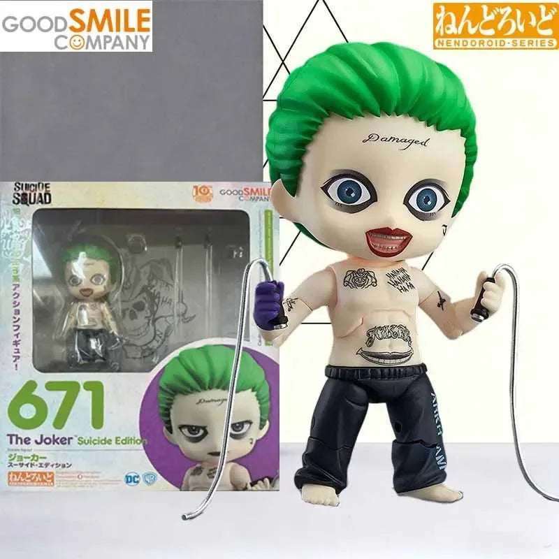 10cm Anime Harley Quinn The Joker Joints Can Move Replaceable Q Version Action Figures PVC Model Statue Desk Decoration Toy Gift